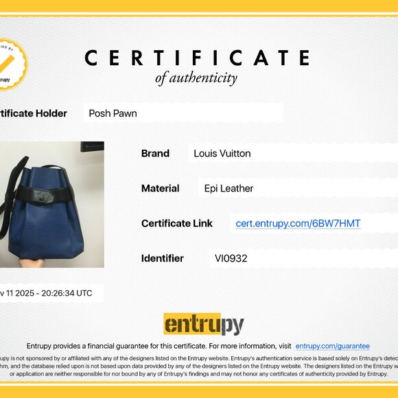 Authentic Louis Vuitton Black and Blue Epi Sac d'Epaule Bag - Picture 15 of 15